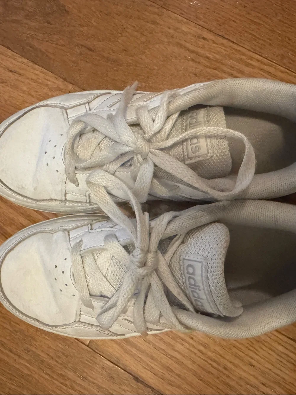Girls White Adidas Tennis Shoes Size 2